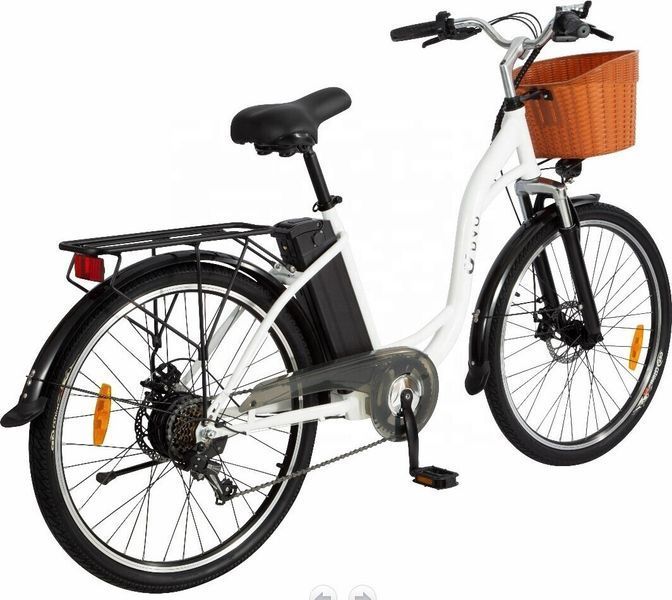 Электровелосипед городской DYU C6 (350 Вт; 12,5 А/год; 36 В), колеса 26", з ручкой газа, белый 3798 фото