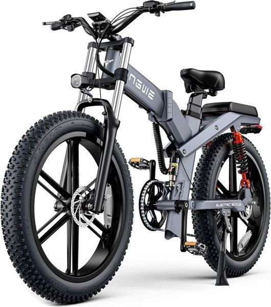 Электровелосипед фетбайк ENGWE X-26 Dual Batteries (1000 Вт; 19,2 А/час+10 А/час; 48 В), колеса 26х4", з ручкой газа, черный 4466 фото
