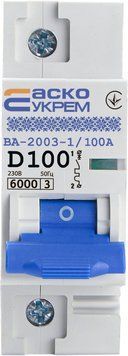 Автоматический выключатель УКРЕМ ВА-2003 1р 100А АСКО A0010030009 фото