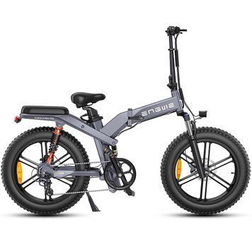 Електровелосипед фетбайк Engwe X-20 Dual Batteries (750 Вт; 14,4 А*год+7,8 А*год; 48 В), колеса 20х4", з ручкою газу, сірий 6985 фото