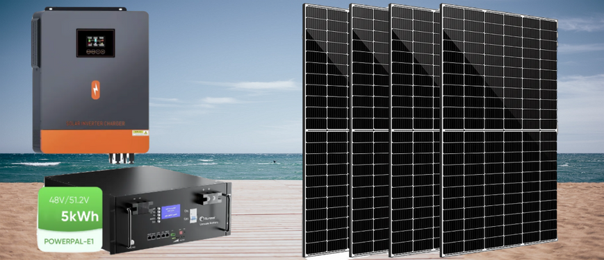 Гібридна сонячна електростанція 5 кВт | LiFePO4 5 кВт&middot;год | PowMr 6.2 кВт | JA Solar DO5kVt фото