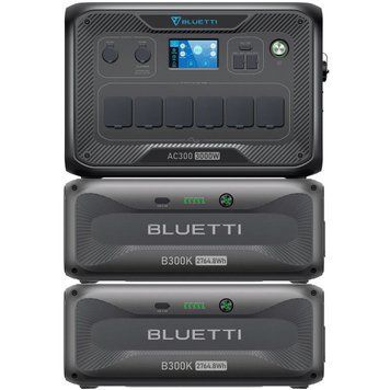 Зарядна станція Bluetti AC300+2xB300K, 3000 Вт, 5529,6 Вт*год (електростанція для дому, UPS, ДБЖ) EU 8723 фото